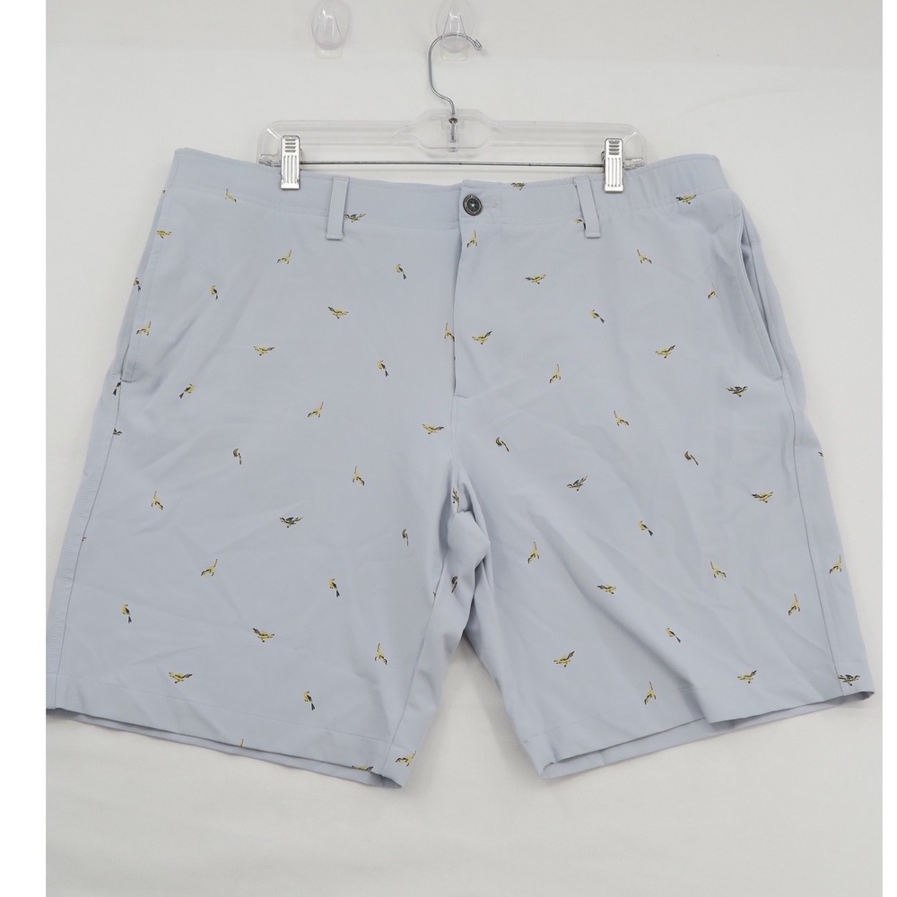 Under Armour Mens Golf Shorts Size 40 Blue Bird Print Performance Stretch 10"